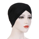 Maxbell Muslim Indian Turban Hat Head Cover Scarf Head Wrap Stretch Bandana Black