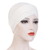 Maxbell Muslim Indian Turban Hat Head Cover Scarf Head Wrap Stretch Bandana White