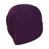 Maxbell Muslim Indian Turban Hat Head Cover Scarf Head Wrap Stretch Bandana Dark Violet