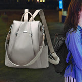 Maxbell Women Ladies Anti Theft Backpack Shoulder Bag Casual Rucksack Waterproof Gray