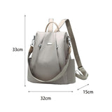 Maxbell Women Ladies Anti Theft Backpack Shoulder Bag Casual Rucksack Waterproof Gray