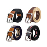 Maxbell Canvas Belt Woven Wide Casual Strap for Trousers Jeans Accessories Travel Black 100cm