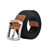 Maxbell Canvas Belt Woven Wide Casual Strap for Trousers Jeans Accessories Travel Black 100cm