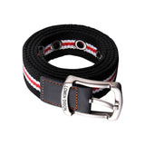 Maxbell Canvas Belt Woven Wide Casual Strap for Trousers Jeans Accessories Travel Red Stripe 100cm