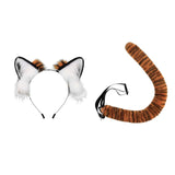 Maxbell Tiger Ears and Tail Set Ears Headband Headdress for Birthdays Carnival