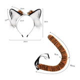 Maxbell Tiger Ears and Tail Set Ears Headband Headdress for Birthdays Carnival