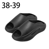 Maxbell Unisex Slippers Anti Slip Summer Thick Platform Bathing House EVA Sandals Black 38 39