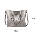 Maxbell Fashion Women Tote Handbag Shoulder Bags Leather for Winter Gray