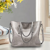 Maxbell Fashion Women Tote Handbag Shoulder Bags Leather for Winter Gray