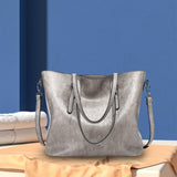 Maxbell Fashion Women Tote Handbag Shoulder Bags Leather for Winter Gray