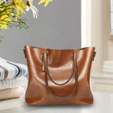 Maxbell Fashion Women Tote Handbag Shoulder Bags Leather for Winter Brown