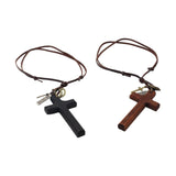 Maxbell Cross Pendant Necklace Durable for Thanksgiving Day Gift for Men Women Black