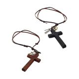Maxbell Cross Pendant Necklace Durable for Thanksgiving Day Gift for Men Women Black