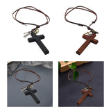 Maxbell Cross Pendant Necklace Durable for Thanksgiving Day Gift for Men Women Black