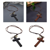 Maxbell Cross Pendant Necklace Durable for Thanksgiving Day Gift for Men Women Black