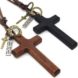 Maxbell Cross Pendant Necklace Durable for Thanksgiving Day Gift for Men Women Black