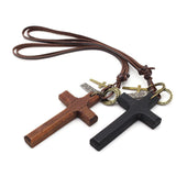 Maxbell Cross Pendant Necklace Durable for Thanksgiving Day Gift for Men Women Black