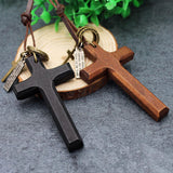 Maxbell Cross Pendant Necklace Durable for Thanksgiving Day Gift for Men Women Black