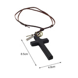Maxbell Cross Pendant Necklace Durable for Thanksgiving Day Gift for Men Women Black