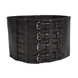 Maxbell Fashion Cincher Corset Waist Training PU Leather Women Elastic Waist Belt