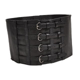 Maxbell Fashion Cincher Corset Waist Training PU Leather Women Elastic Waist Belt