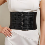 Maxbell Fashion Cincher Corset Waist Training PU Leather Women Elastic Waist Belt