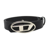 Maxbell Men Women PU Leather Belt Waist Belt Waistband Letter D Snap Buckle Trendy Black