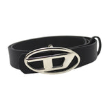 Maxbell Men Women PU Leather Belt Waist Belt Waistband Letter D Snap Buckle Trendy Black