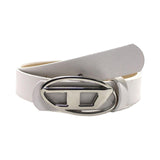 Maxbell Men Women PU Leather Belt Waist Belt Waistband Letter D Snap Buckle Trendy White