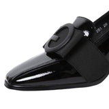 Maxbell Women's Low Chunky Heel Shoes Fashion Square Toe for Leisure Wedding Party 37 Black