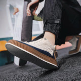 Maxbell Fashion Men's Sneakers Casual Shoes Thick Soled Athletic Workout Breathable 43 Brown