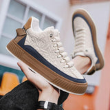 Maxbell Fashion Men's Sneakers Casual Shoes Thick Soled Athletic Workout Breathable 43 Brown