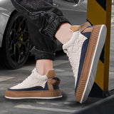 Maxbell Fashion Men's Sneakers Casual Shoes Thick Soled Athletic Workout Breathable 44 Brown