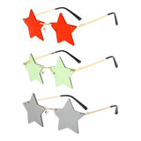 Maxbell Star Shape Sunglasses Holiday Prom Beach Pentagram Rimless Glasses Red