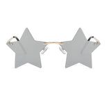 Maxbell Star Shape Sunglasses Holiday Prom Beach Pentagram Rimless Glasses Gray