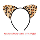Maxbell 4Pcs Leopard Cat Ears Headband Adorable for Themed Party Holidays Festival Black Hoop