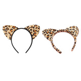 Maxbell 4Pcs Leopard Cat Ears Headband Adorable for Themed Party Holidays Festival Black Hoop