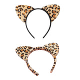 Maxbell 4Pcs Leopard Cat Ears Headband Adorable for Themed Party Holidays Festival Black Hoop