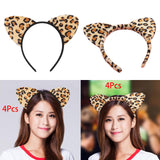 Maxbell 4Pcs Leopard Cat Ears Headband Adorable for Themed Party Holidays Festival Black Hoop