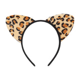 Maxbell 4Pcs Leopard Cat Ears Headband Adorable for Themed Party Holidays Festival Black Hoop
