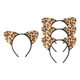 Maxbell 4Pcs Leopard Cat Ears Headband Adorable for Themed Party Holidays Festival Black Hoop