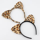 Maxbell 4Pcs Leopard Cat Ears Headband Adorable for Themed Party Holidays Festival Black Hoop