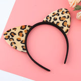Maxbell 4Pcs Leopard Cat Ears Headband Adorable for Themed Party Holidays Festival Black Hoop