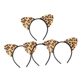 Maxbell 4Pcs Leopard Cat Ears Headband Adorable for Themed Party Holidays Festival Black Hoop