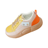 Maxbell Casual Sneakers Lightweight Non Slip Soles Women Shoes for Work Dress Skirt Yellow 38