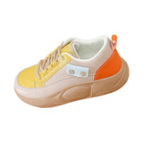 Maxbell Casual Sneakers Lightweight Non Slip Soles Women Shoes for Work Dress Skirt Yellow 38