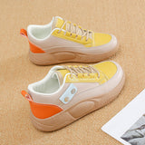Maxbell Casual Sneakers Lightweight Non Slip Soles Women Shoes for Work Dress Skirt Yellow 38