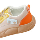 Maxbell Casual Sneakers Lightweight Non Slip Soles Women Shoes for Work Dress Skirt Yellow 38