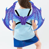 Maxbell Kids Dragon Costume Festival Pretend Playing Wing Dinosaur Tail Mask Set Violet