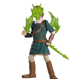 Maxbell Kids Dragon Costume Festival Pretend Playing Wing Dinosaur Tail Mask Set Green